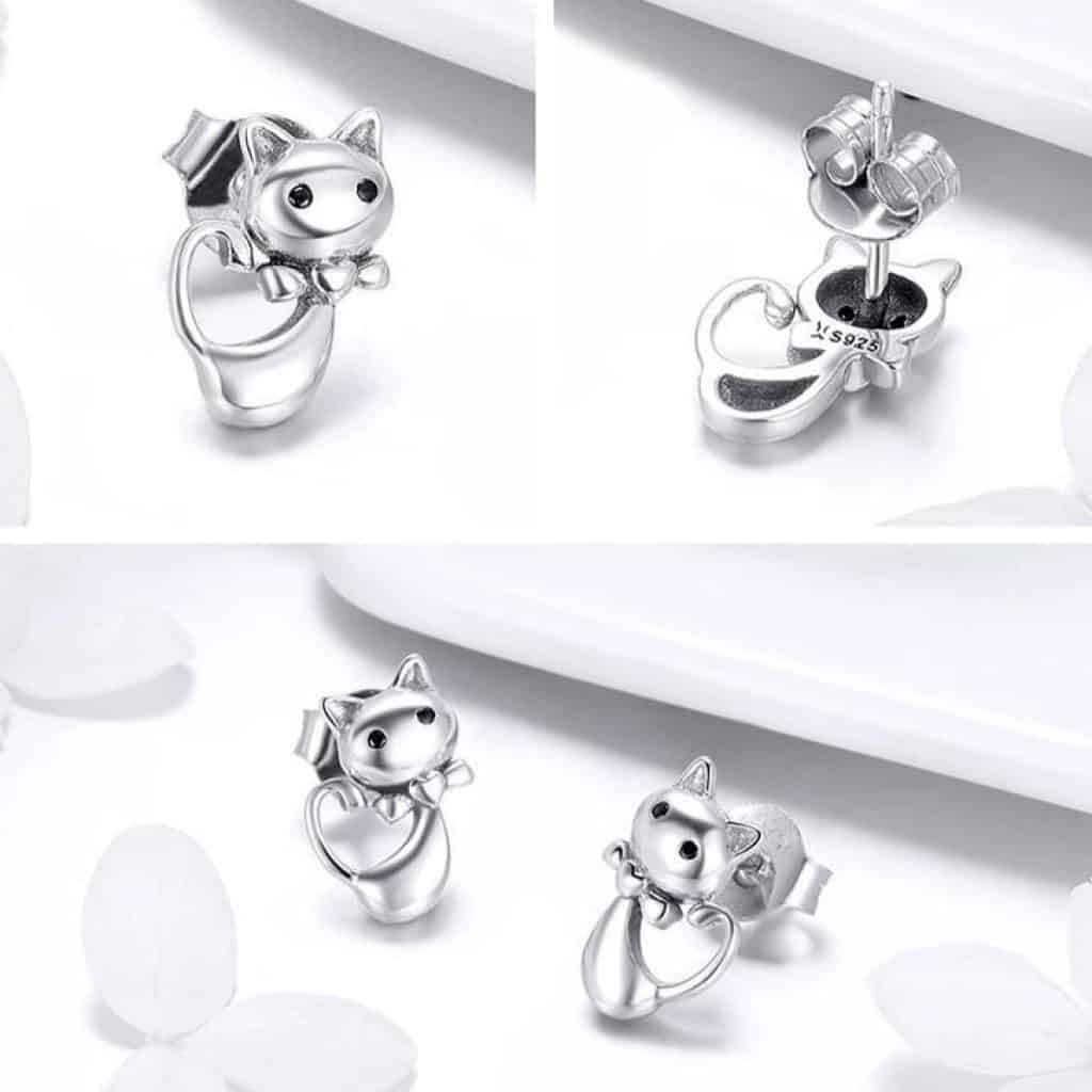 Boucles d'oreilles chat perle | Le Petit Fermier